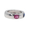 Bague 41 O.J. Perrin Bague Jonc  Or blanc Saphir 58 Facettes 1582974CN