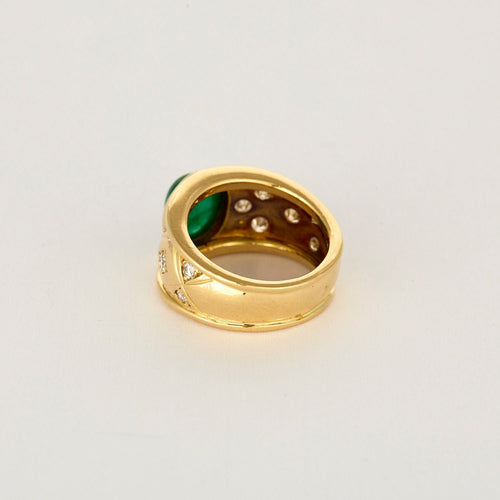 Bague 48 Bague jonc or jaune, émeraude et diamants 58 Facettes CAN11631
