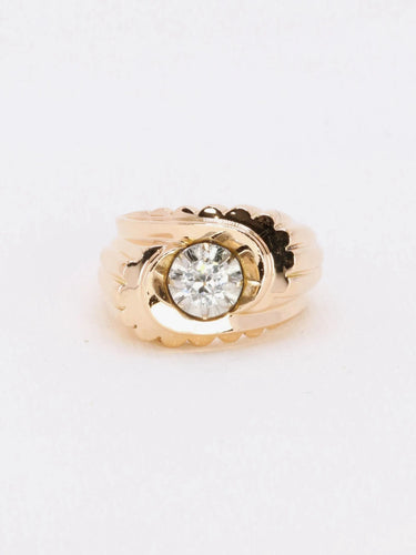 Bague 49 Bague tank or platine diamant taille ancienne 0.25ct 58 Facettes J194