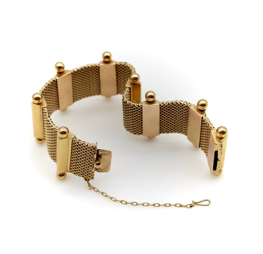 Bracelet Bracelet moderne du milieu du siècle en or tissé 18 carats 58 Facettes