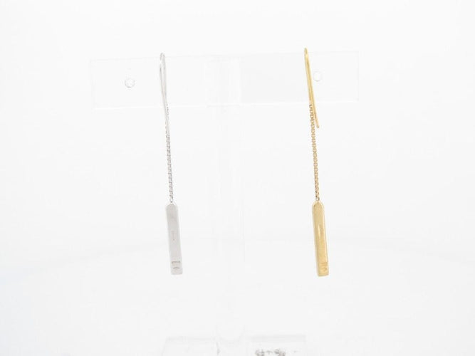Boucles d'oreilles boucles d'oreilles GUCCI es logo bar or jaune blanc 58 Facettes 258989