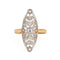 Bague 55 Bague Navette Antique Edwardienne Diamant Couronne Or 18 carats Platine 58 Facettes G13872