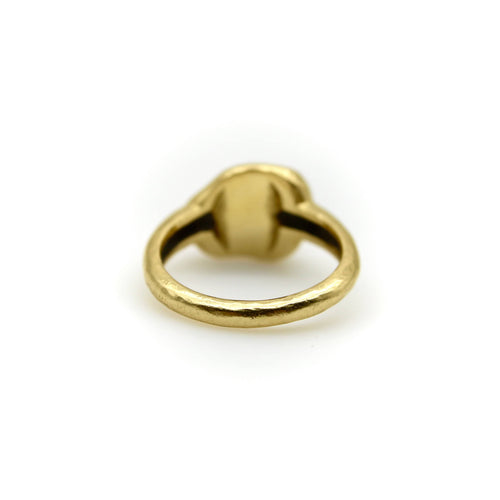 Bague 54.5 Bague Oral Feu mexicaine en or jaune sculptée à la main par Tony Malmed 58 Facettes