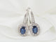Boucles d'oreilles Boucles d'oreilles dormeuses en or blanc, saphir et diamants 58 Facettes 7313