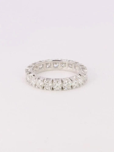 Bague 56 Alliance or blanc diamants ronds 3 ct 58 Facettes J531