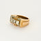 Bague 52 Bague Tank or jaune et gris et diamants 58 Facettes PER0048