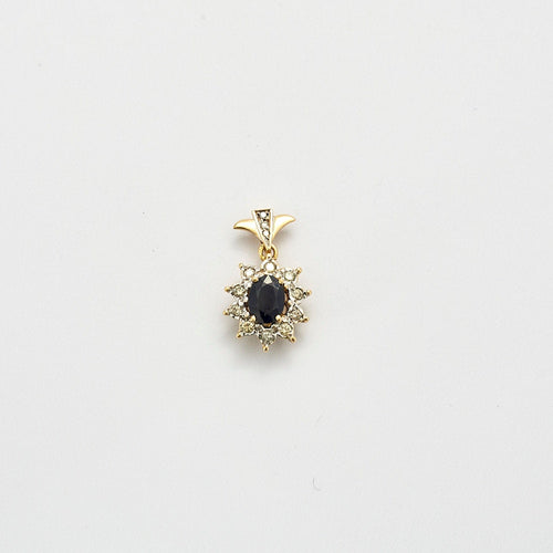 Collier Pendentif Marguerite Saphir Diamants 58 Facettes 230435
