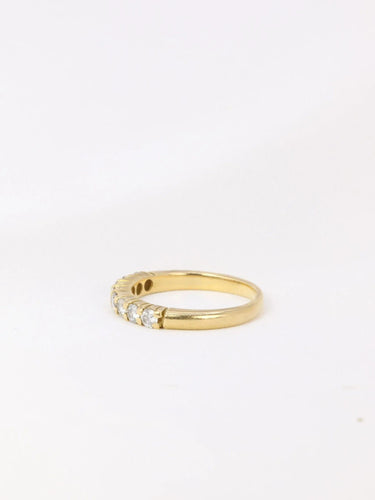 Bague 51 Demi-Alliance américaine en or jaune et diamants 0,5 ct 58 Facettes J115