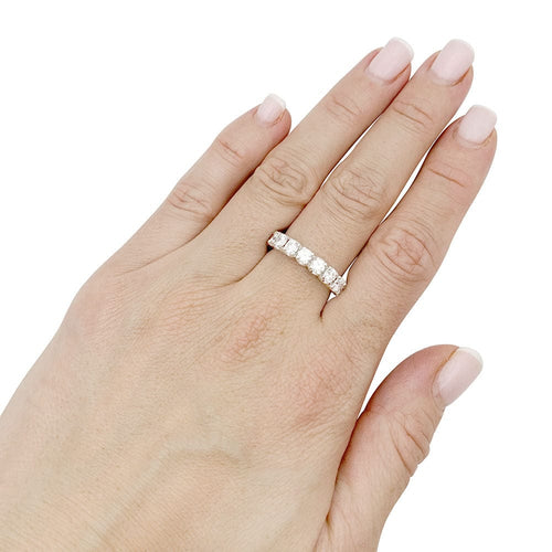 Bague 55 Alliance tour complet or blanc, diamants. 58 Facettes 33767