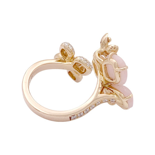 Bague 49 Bague Chaumet, « Hortensia Aube rosée », or rose, diamants, saphir rose et opales roses. 58 Facettes 34900