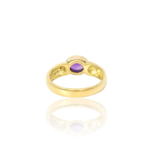 Bague Bague Jonc or jaune, améthyste 58 Facettes