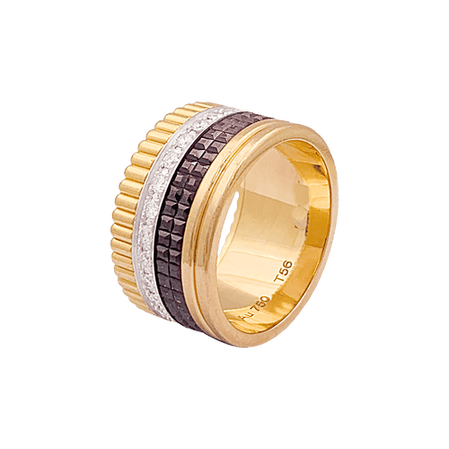 Bague 56 Bague Boucheron, "Quatre Classique Large", trois ors et diamants 58 Facettes 34351
