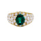 Bague 52 Bague or jaune, émeraude et pavage diamants. 58 Facettes 32742