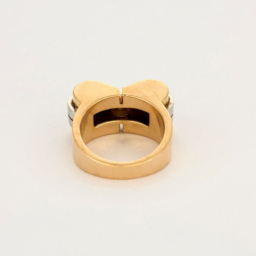 Bague 56 Bague tank platine et or jaune, diamants 58 Facettes POI0131
