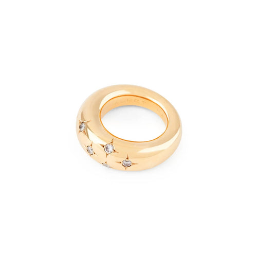 Bague 51.5 Bague jonc de la Maison Chaumet ornée de diamants 58 Facettes 1