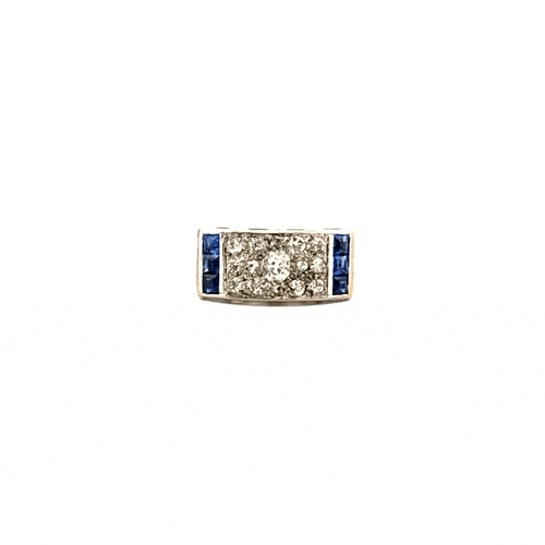 Bague 54 Bague Tank Or Jaune Diamants & Saphirs 58 Facettes 12-GS32924-01