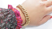 Bracelet vintage maille américaine en or rose