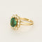 Bague Marguerite or jaune, émeraude et diamants