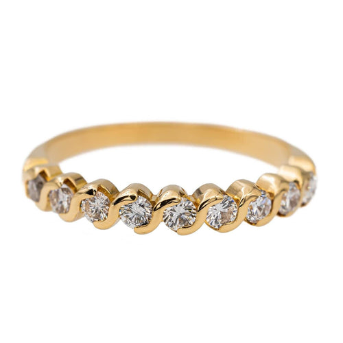 Bague 52 Bague Demi alliance Or jaune Diamant 58 Facettes 2897410CN