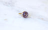 Bague 49.5 Bague en or jaune Art Déco Cabochon d'Améthyste et Diamant 58 Facettes