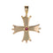 Pendentif Croix Occitane en or jaune et rubis 58 Facettes CVP160