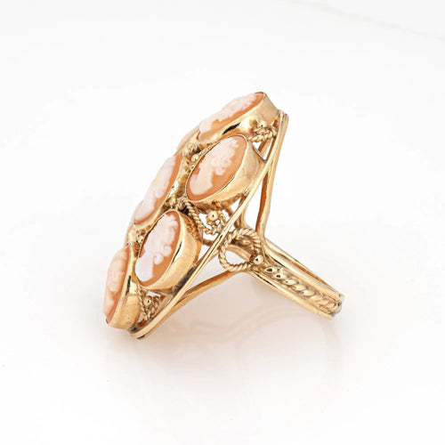 Bague Bague multi camées en or jaune 58 Facettes G13539