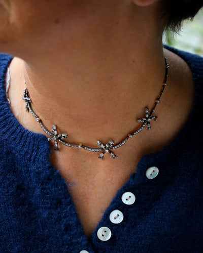 Collier Collier Draperie 1900 Or Argent et Diamants 58 Facettes A11579