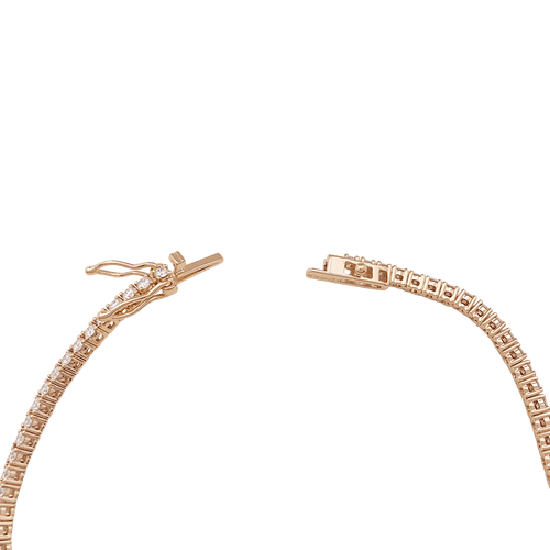 Bracelet ligne tennis or rose, diamants. 58 Facettes 34344