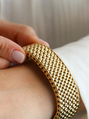 Bracelet souple maille milanaise or jaune 2,3 cm