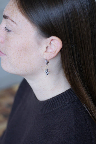 Boucles d'oreilles Boucles d'Oreilles Dormeuses Anciennes Trèfle et Fleur Diamants 58 Facettes