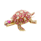 Broche Broche vintage, "Tortue", or jaune, émail, rubis. 58 Facettes 34164