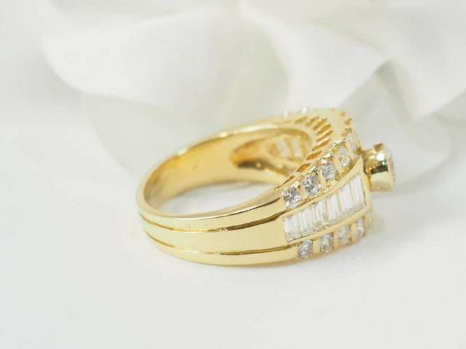 Bague 59 Bague solitaire en or jaune et diamants 58 Facettes 33468