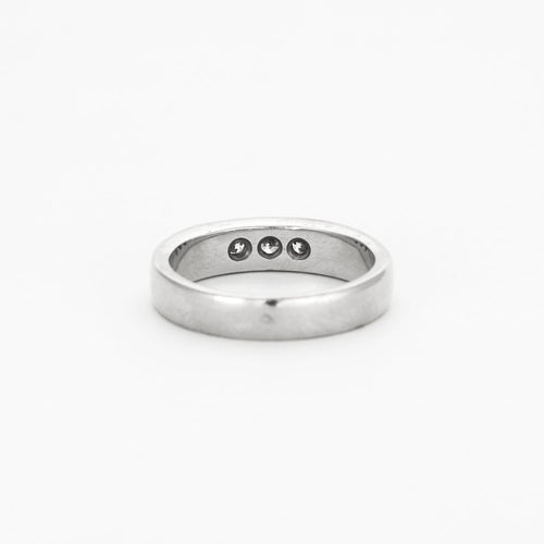 Bague 54 Bague jonc or gris avec diamants 58 Facettes GU43
