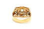 Bague 57 Bague Art Déco or jaune, saphirs blancs 58 Facettes 22802