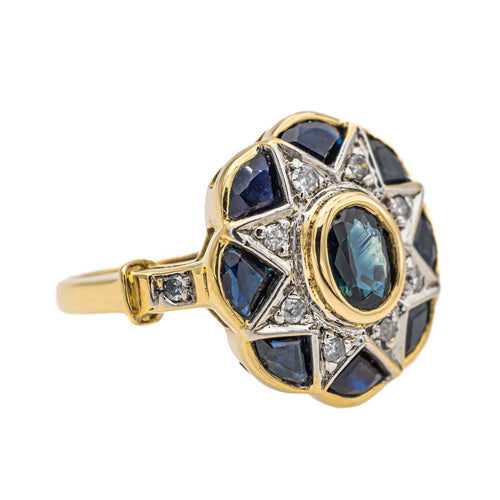 Bague 53 Bague Or jaune Saphir, Diamant 58 Facettes 2662685CN