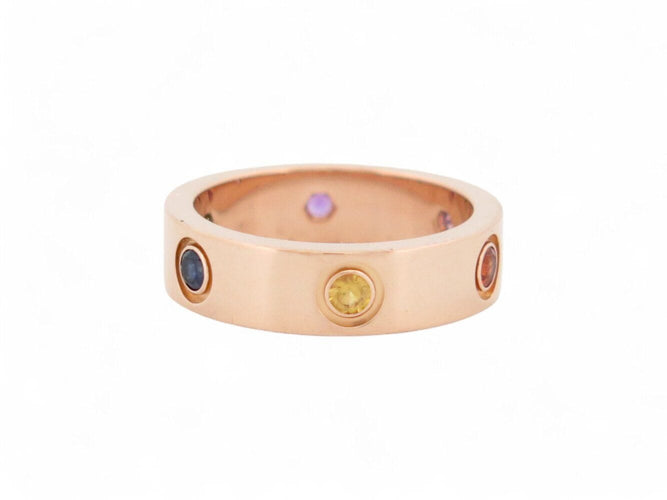 Bague 55 bague CARTIER love t55 en or 18k pierres saphir grenat amethyste 58 Facettes 271117