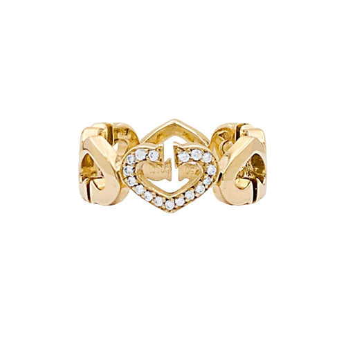 Bague 50 Bague CARTIER,  « Cœurs C », or jaune, diamants. 58 Facettes 34937