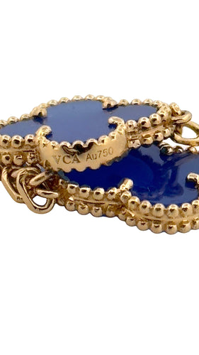 Bracelet Van Cleef & Arpels - Bracelet Alhambra or jaune agate bleue 58 Facettes