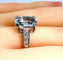 Bague 58 Bague or blanc aigue-marine et 8 diamants 58 Facettes AB376