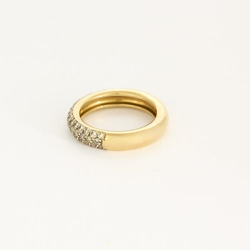 Bague 52 Alliance en or jaune et diamants 58 Facettes LAN1570