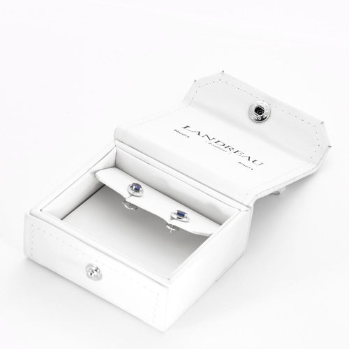 Boucles d'oreilles Boucles d'oreilles en or gris avec saphirs et diamants 58 Facettes 240201