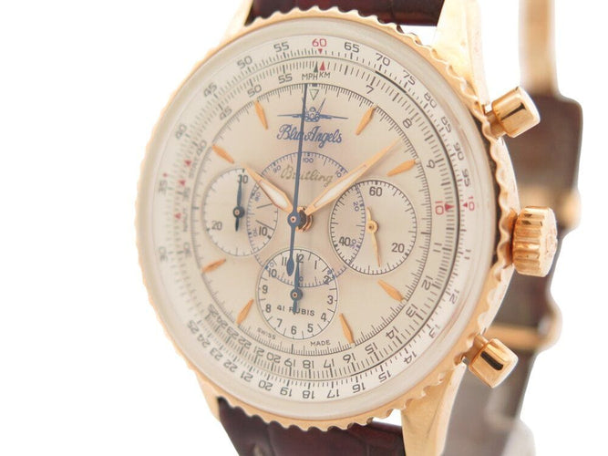 Montre vintage montre BREITLING montbrillant blue angels navitimer h30030.1 or 18k auto 58 Facettes 267814