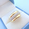 Bague 58.5 Bague Jonc bombé - Diamants - Or blanc et or jaune 18 K 58 Facettes AA 1714