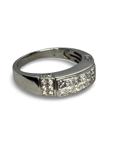 Bague 52 Bague or blanc et diamants 1 ct 58 Facettes 00069601