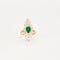 Bague 58 Bague marquise Vintage diamants et centre Emeraude en or et Platine 58 Facettes