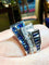 Bague 55 Bague or gris saphirs calibrés, pavage de diamants 58 Facettes 7837 A