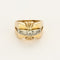 Bague 59 Bague type tank en or jaune et or gris, diamants 58 Facettes TAR1364