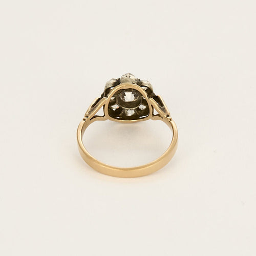 Bague 51 Bague en Or rose et argent et diamants de taille ancienne 58 Facettes MEA4861