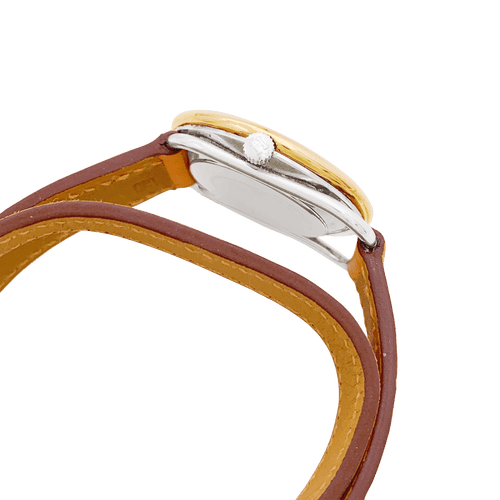 Montre Hermès, "Arceau", plaqué or, acier, cuir. 58 Facettes 34466
