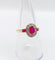 Bague 55 Bague pompadour vintage or jaune, rubis, diamants et de rubis carrés 58 Facettes A05077